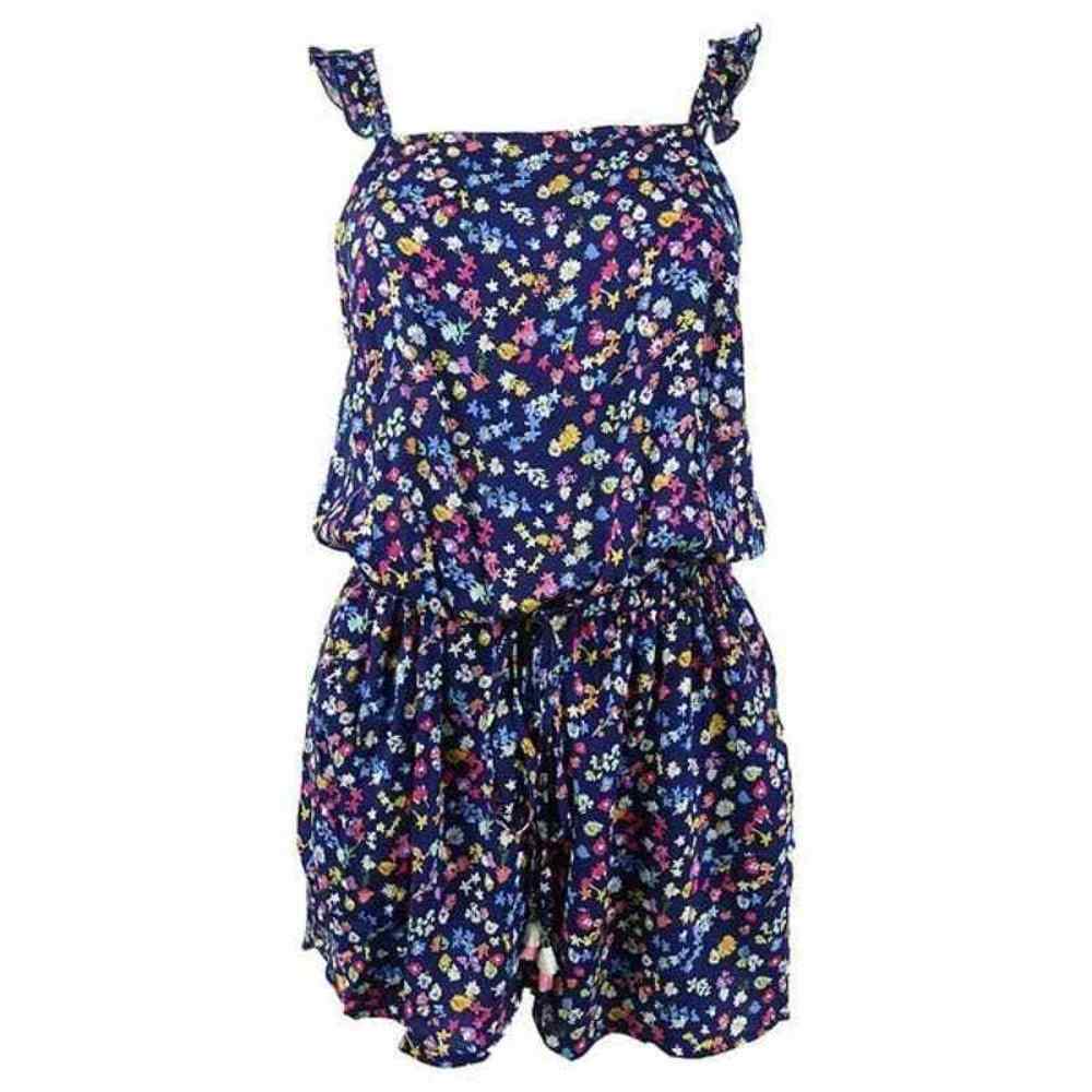 Vera Bradley Womens Blue Wildflower Ditsy Sunny Romper Cover Up Medium